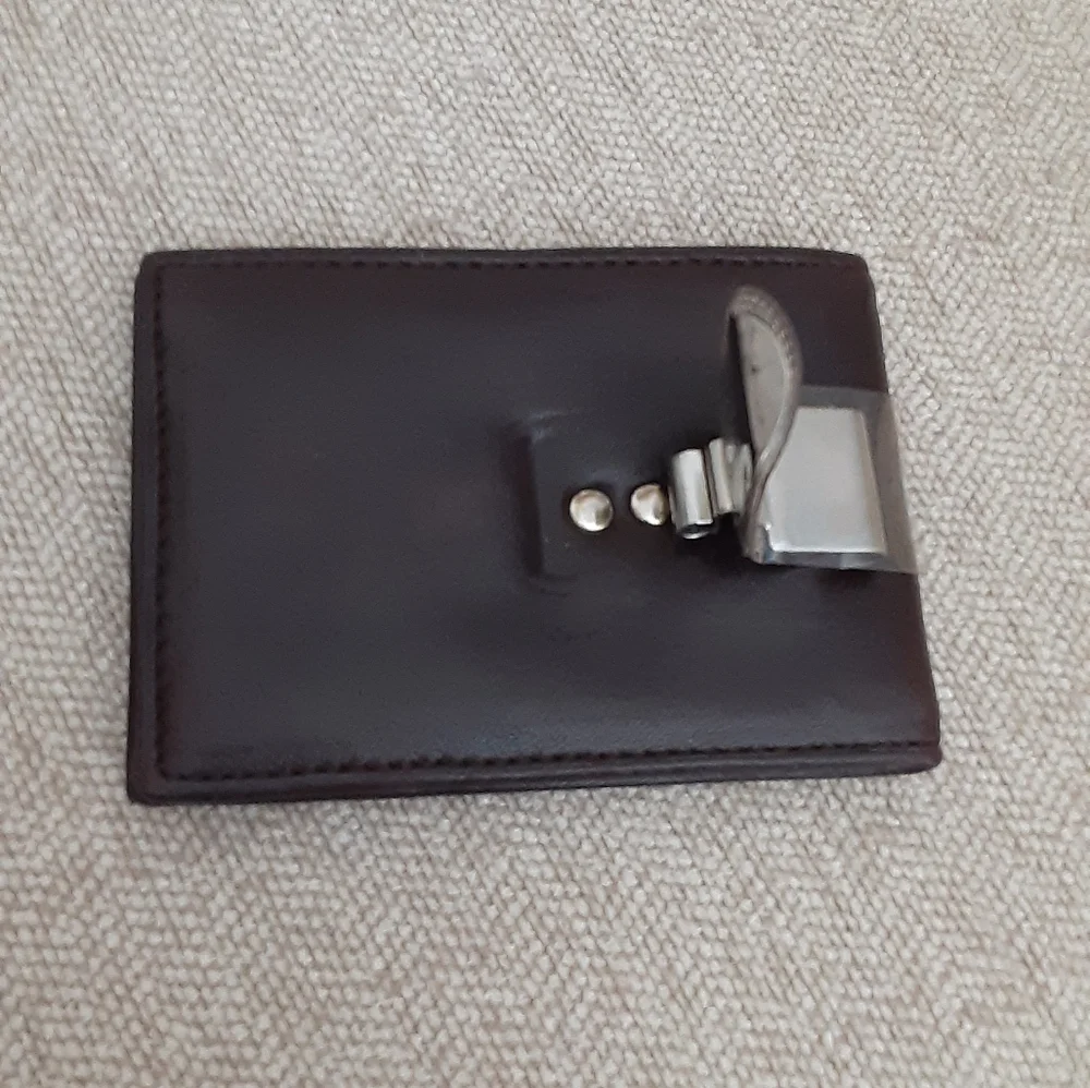 Tommy Hilfiger brown leather front pocket wallet